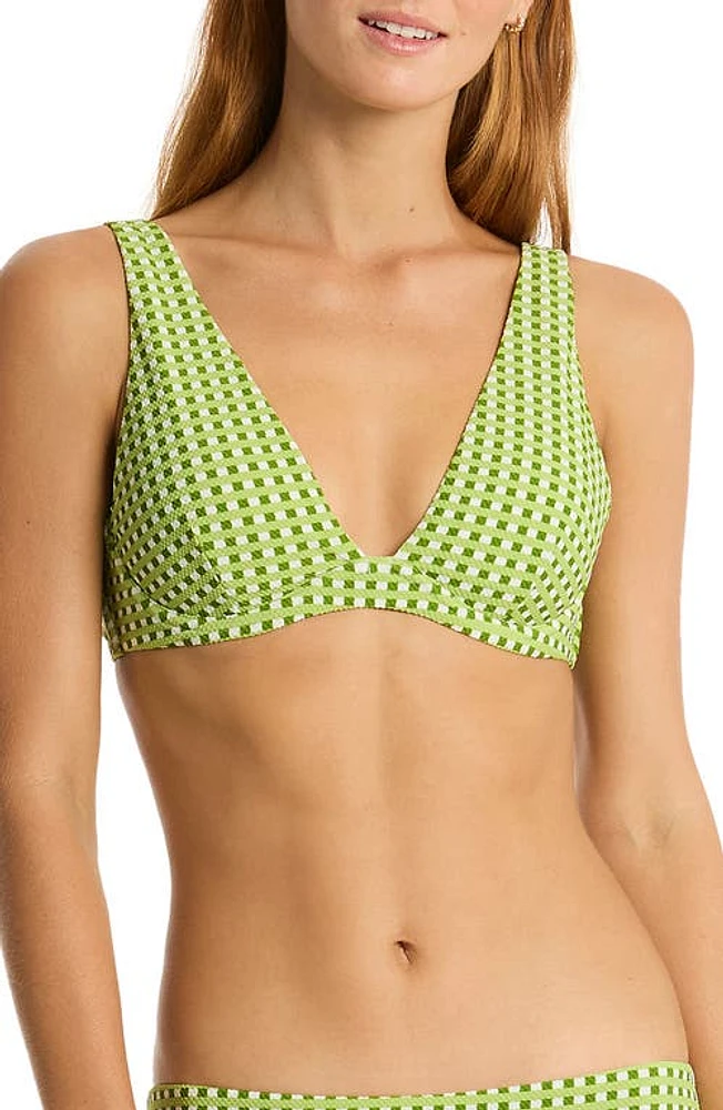 Sea Level Checkmate Longline Underwire Bikini Top at Nordstrom,