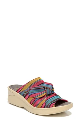 BZees Smile Wedge Slide Sandal Raspberry Fabric at Nordstrom,