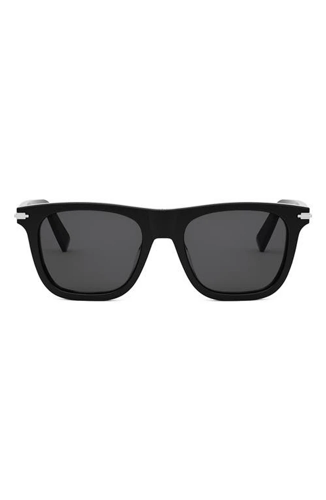 'DiorBlackSuit S13I 53mm Geometric Sunglasses in Shiny Black /Smoke at Nordstrom