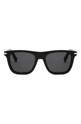 'DiorBlackSuit S13I 53mm Geometric Sunglasses in Shiny Black /Smoke at Nordstrom