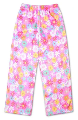 Iscream Kids' Lovely Leslie Plush Lounge Pants in Pink Floral at Nordstrom