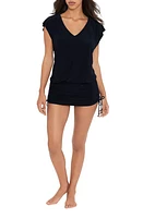 Magicsuit Shirred Cover-Up Dress Black at Nordstrom,