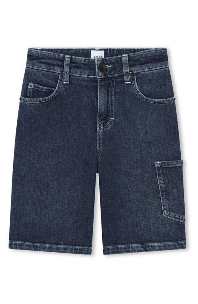 BOSS Kidswear Kids' Denim Bermuda Shorts Z07-Stone Pulverization at Nordstrom, Y