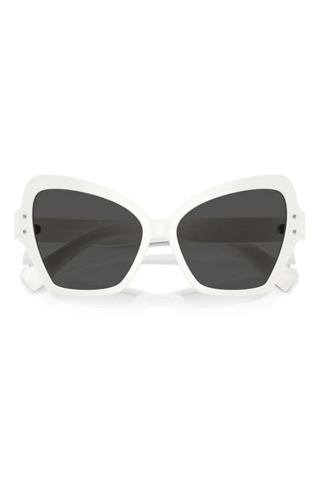 Dolce & Gabbana 56mm Butterfly Sunglasses in White at Nordstrom