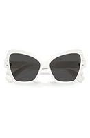 Dolce & Gabbana 56mm Butterfly Sunglasses in White at Nordstrom