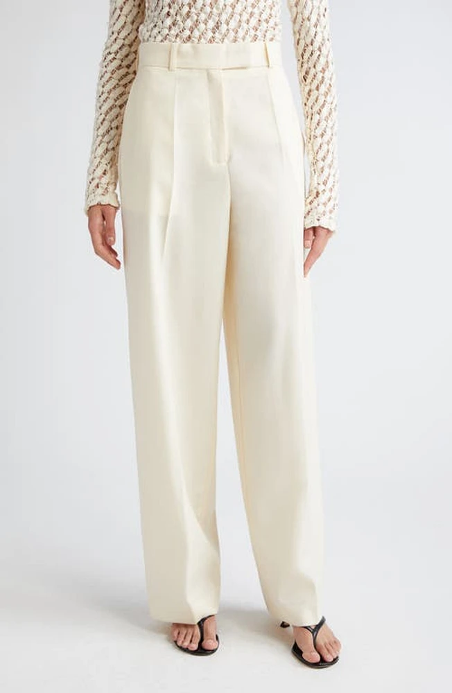 Róhe Virgin Wool Wide Leg Pants Off-White at Nordstrom, Us