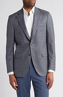 Peter Millar Flynn Classic Check Wool & Silk Blend Sport Coat Grey at Nordstrom,