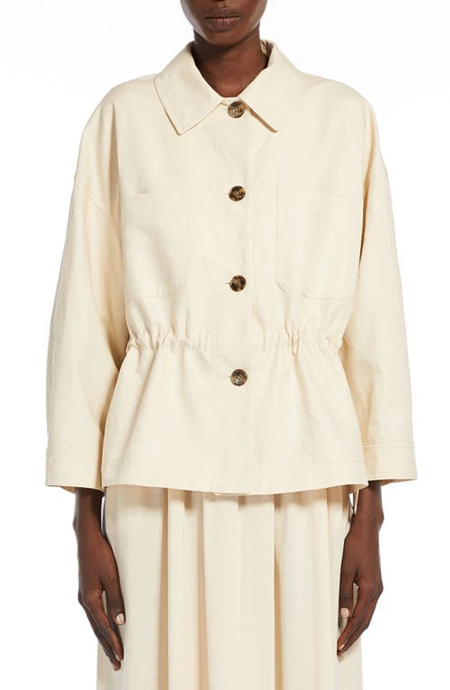 Weekend Max Mara Song Peplum Cotton & Jacket Ivory at Nordstrom,