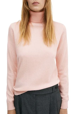 MANGO Turtleneck Cashmere Sweater Pastel Pink at Nordstrom,