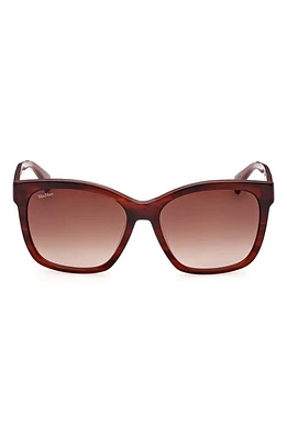 Max Mara 56mm Gradient Square Sunglasses in Shiny Bilayer Red Horn Opal at Nordstrom