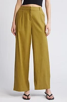 Open Edit Wide Leg Linen Blend Pants at Nordstrom,