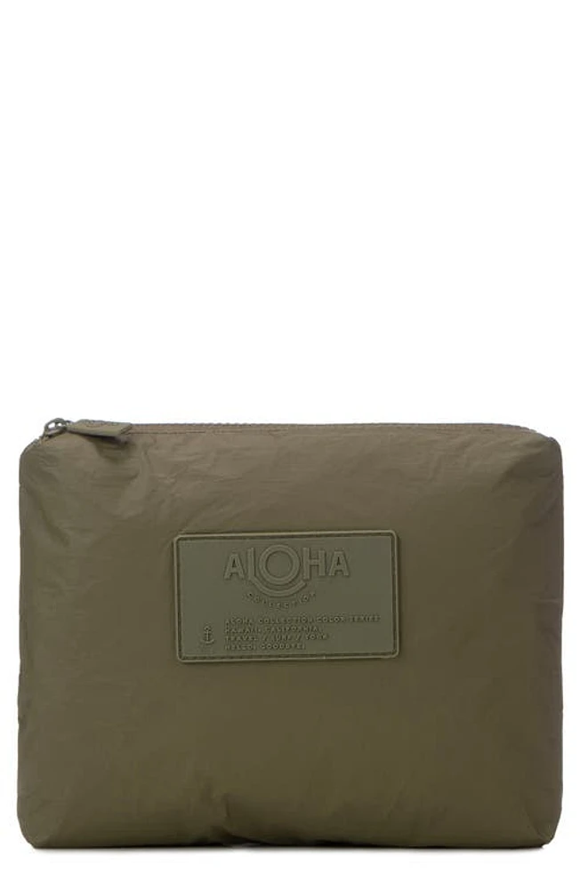 Aloha Collection Small Water Resistant Tyvek Zip Pouch in Olive at Nordstrom