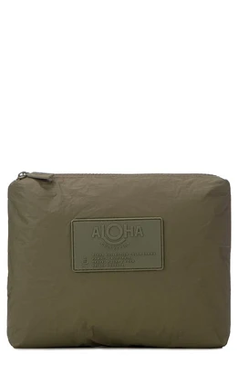 Aloha Collection Small Water Resistant Tyvek Zip Pouch in Olive at Nordstrom