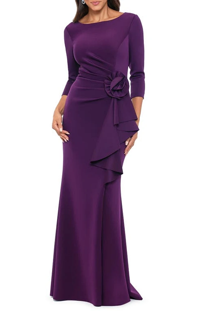 Xscape Evenings Rosette Detail Sheath Gown at Nordstrom,