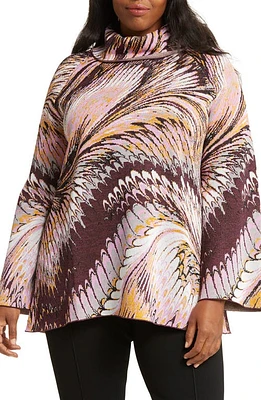 Marina Rinaldi X Mary Katranzou Metallic Jacquard Tunic Sweater Pink Multi at Nordstrom,