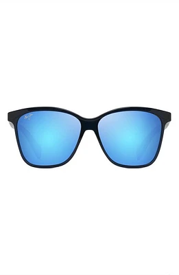 Maui Jim Liquid Sunshine 58mm PolarizedPlus2 Square Sunglasses in Translucent Navy at Nordstrom