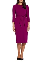 Adrianna Papell Tie Waist Crepe Dress at Nordstrom,