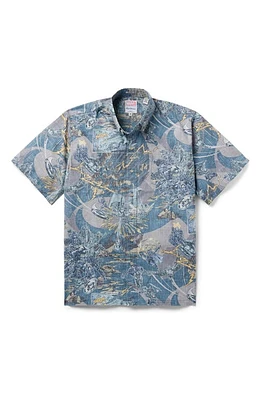 Reyn Spooner Avengers Classic Fit Short Sleeve Button-Down Shirt Slate/Blue at Nordstrom,