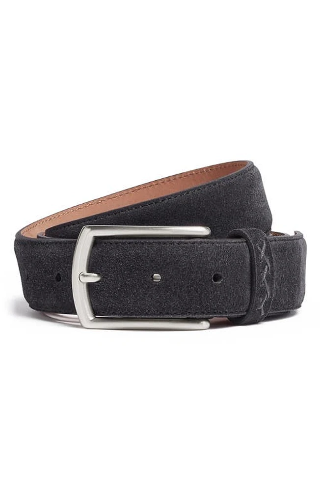 ZEGNA Suede Belt in Navy at Nordstrom, Size 110