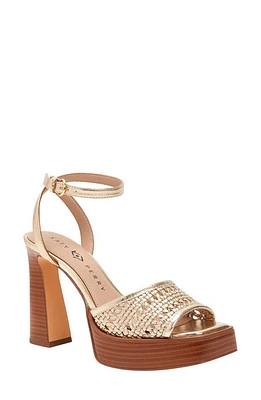 Katy Perry The Steady Ankle Strap Platform Sandal Gold at Nordstrom,