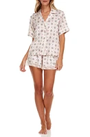 Flora Nikrooz Selena Floral Satin Short Pajamas Natural at Nordstrom,