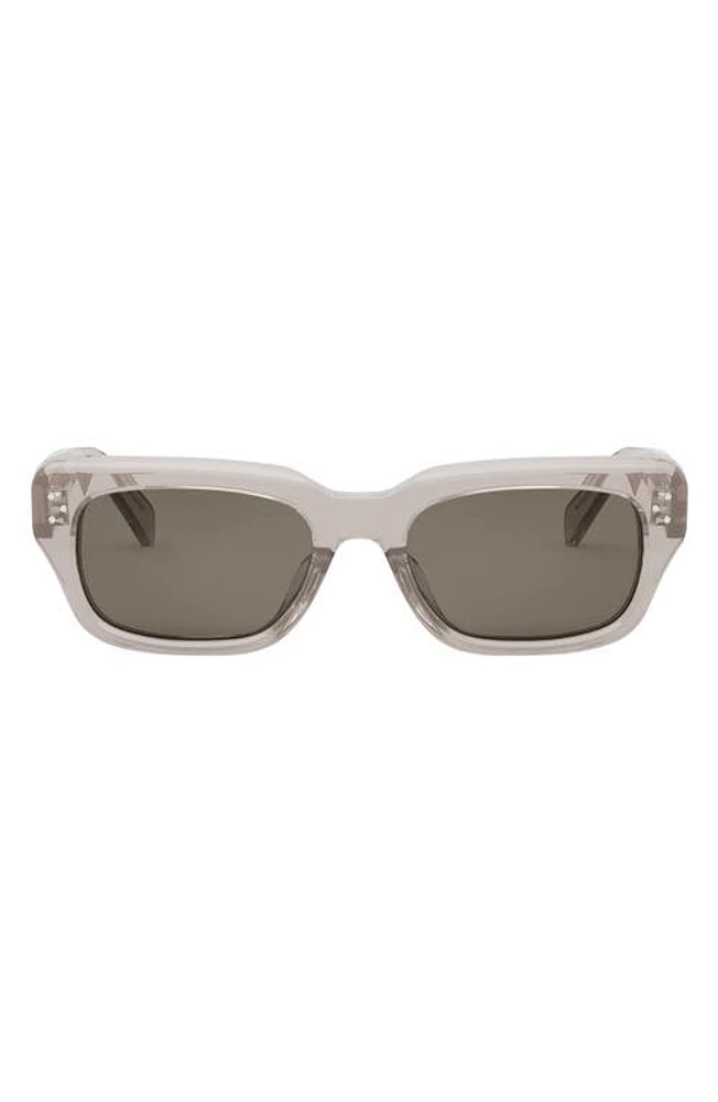 CELINE Bold 3 Dot Rectangular Sunglasses in Beige/Brown at Nordstrom