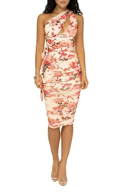 JLUXLABEL Secret Meadow Floral Convertible Body-Con Dress Ivory/pink at Nordstrom,