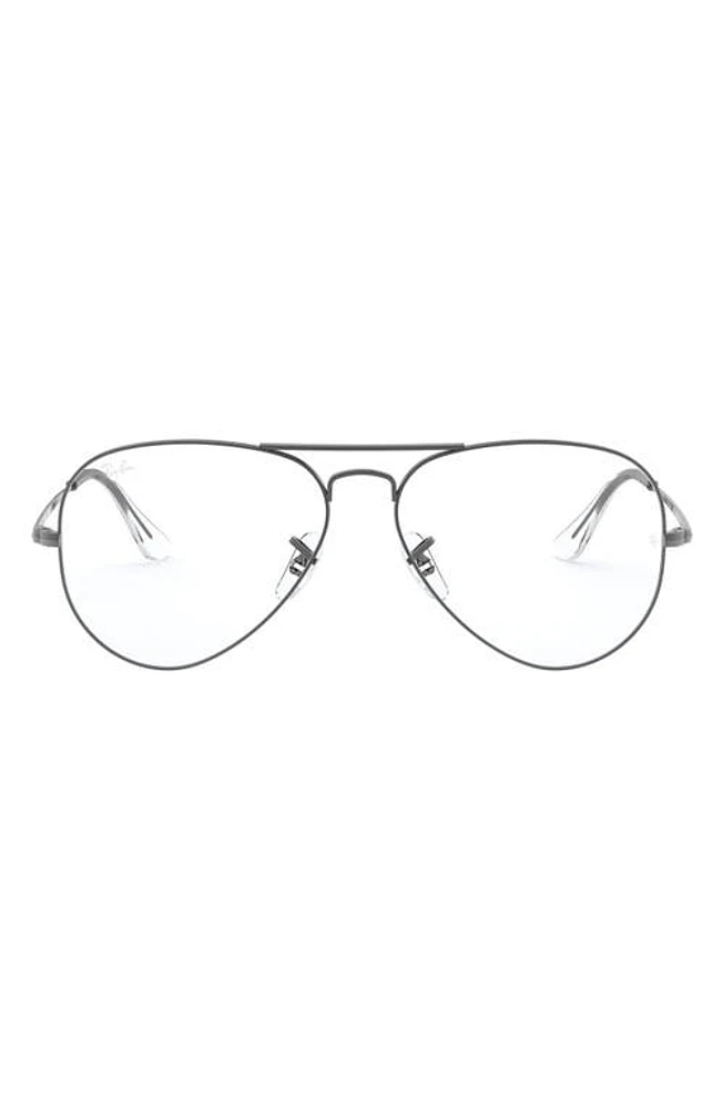 Ray-Ban 55mm Optical Glasses in Shiny Gunmetal at Nordstrom