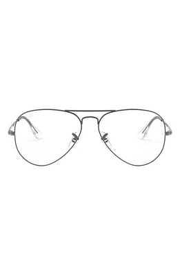 Ray-Ban 55mm Optical Glasses in Shiny Gunmetal at Nordstrom