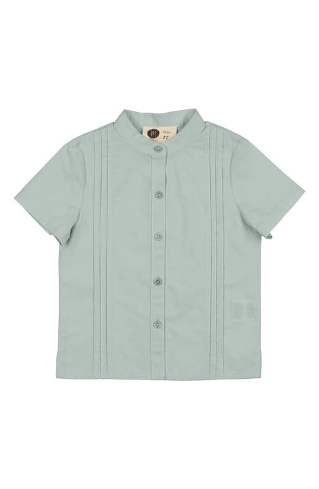 Manière Kids' Pleat Cotton Button-Up Shirt at Nordstrom