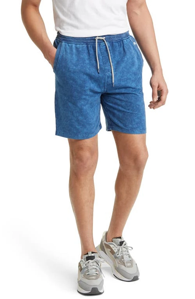 Stone Rose Acid Wash Fleece Shorts Navy at Nordstrom,