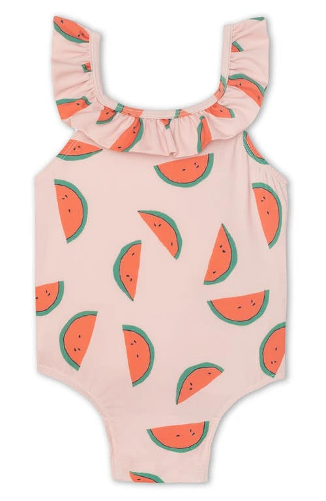 Mon Coeur Kids' Watermelon One-Piece Swimsuit Sepia Rose/Multi at Nordstrom,