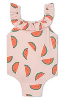 Mon Coeur Kids' Watermelon One-Piece Swimsuit Sepia Rose/Multi at Nordstrom,