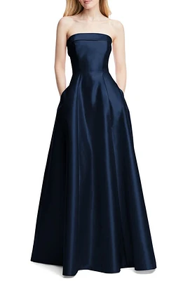 Alfred Sung Strapless Cuff Satin Gown at Nordstrom,