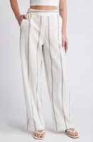 VERO MODA Embroidered Stripe Cotton Wide Leg Pants at Nordstrom,