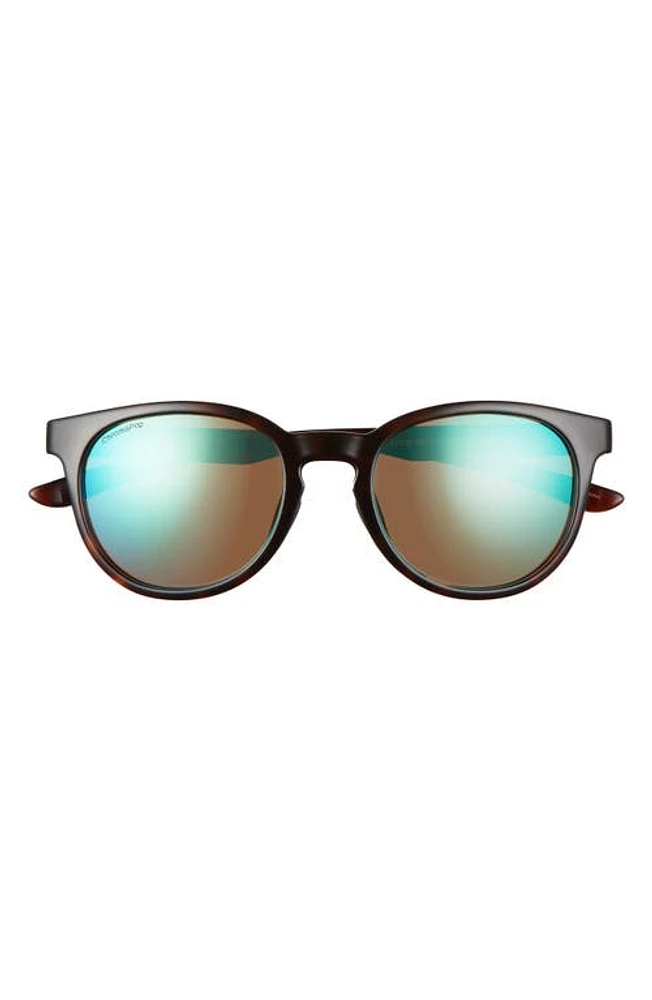 Smith Eastbank 52mm ChromaPop Polarized Round Sunglasses in Tortoise/polarized Opal Mirror at Nordstrom