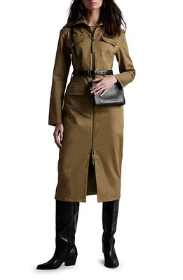 & Other Stories Long Sleeve Twill Shirtdress Beige Dark at Nordstrom,