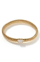 John Hardy Classic Chain Diamond & 18K Gold 5mm Bracelet in Gold/Diamond at Nordstrom, Size Small