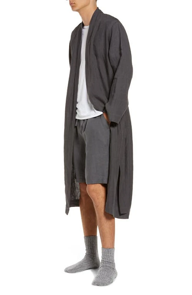 Parachute Gender Inclusive Linen Robe in Coal at Nordstrom