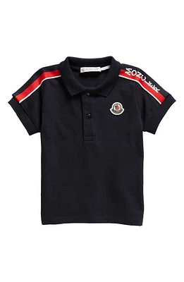 Moncler Kids' Logo Stripe Stretch Piqué Polo at Nordstrom,