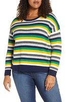 Court & Rowe Multistripe Crewneck Sweater Bright Gold at Nordstrom,