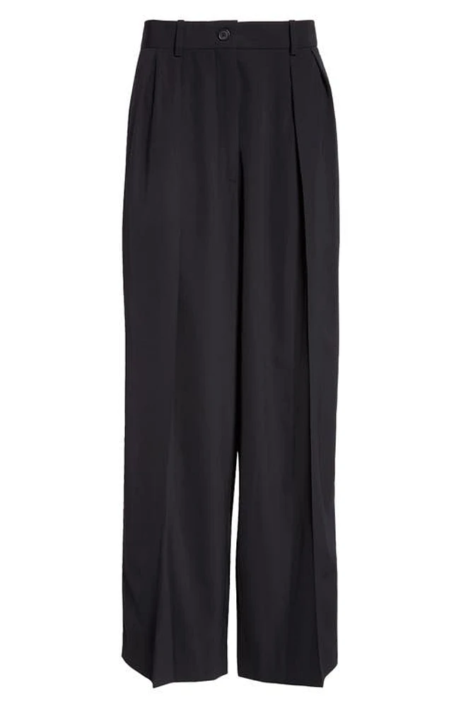 The Row Igor Wide Leg Pants Black at Nordstrom,