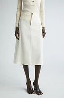 Bottega Veneta Mixed Media A-Line Midi Skirt Dove at Nordstrom, Us