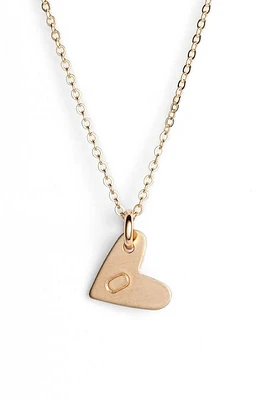 Nashelle 14k-Gold Fill Initial Mini Heart Pendant Necklace in Gold/O at Nordstrom