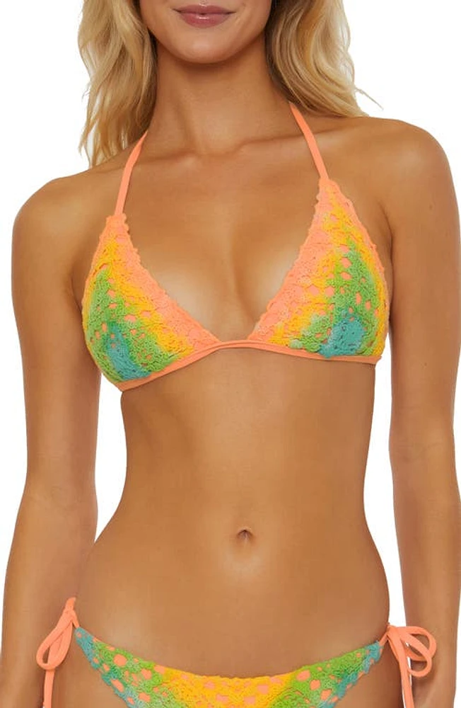 Isabella Rose Harmony Lace Triangle Bikini Top Yellow Multi at Nordstrom,