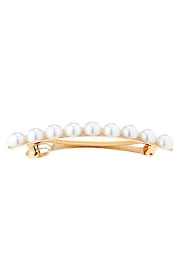 Tasha Imitation Pearl Barette in Gold Pearl at Nordstrom