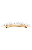 Tasha Imitation Pearl Barette in Gold Pearl at Nordstrom