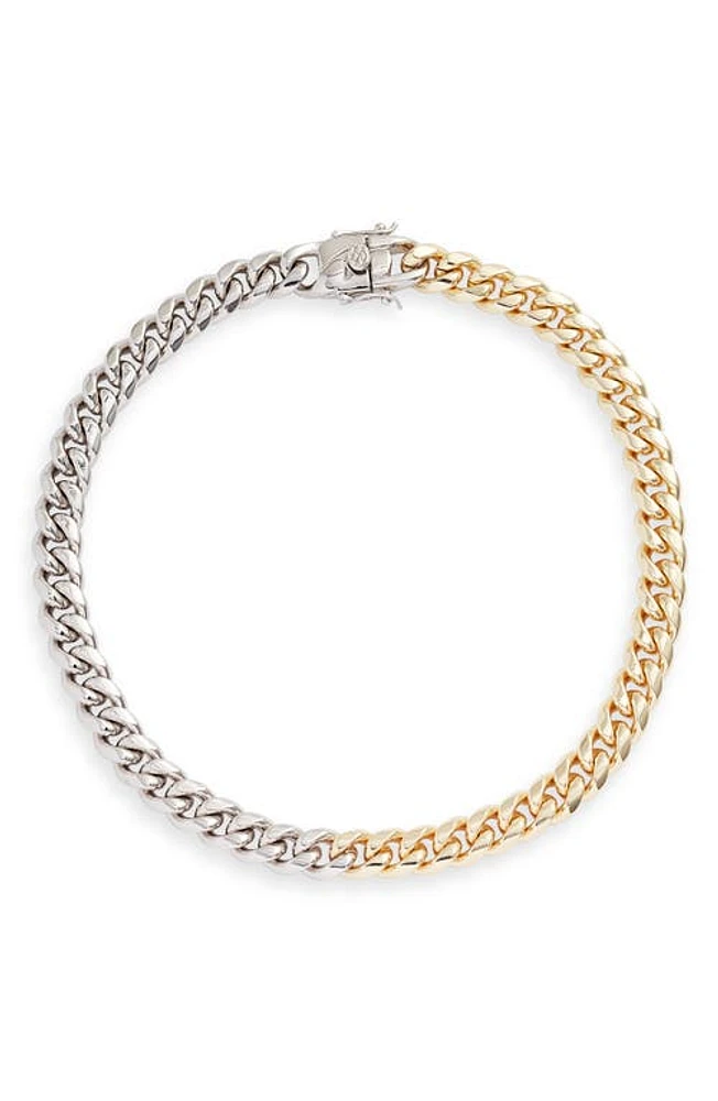 SHYMI Tori Cuban Chain Choker Necklace in Gold/Silver at Nordstrom, Size 15