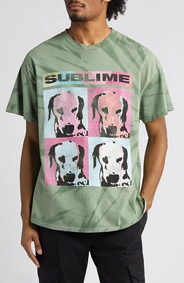 Merch Traffic Sublime Dalmatian Tie Dye Graphic T-Shirt Green at Nordstrom,