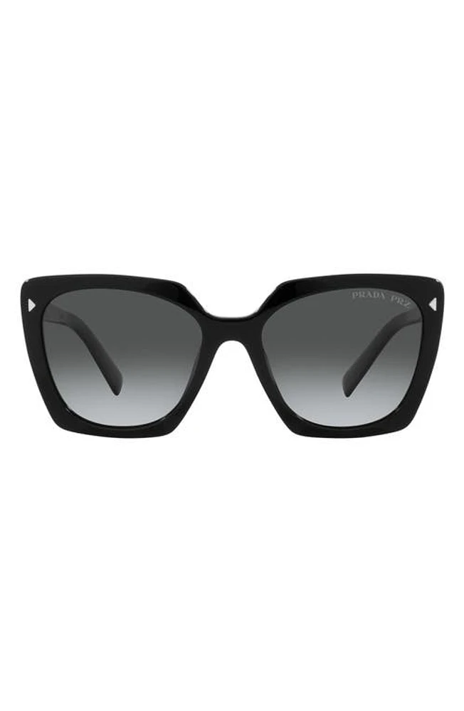 Prada 55mm Gradient Polarized Square Sunglasses in Black Polarized at Nordstrom